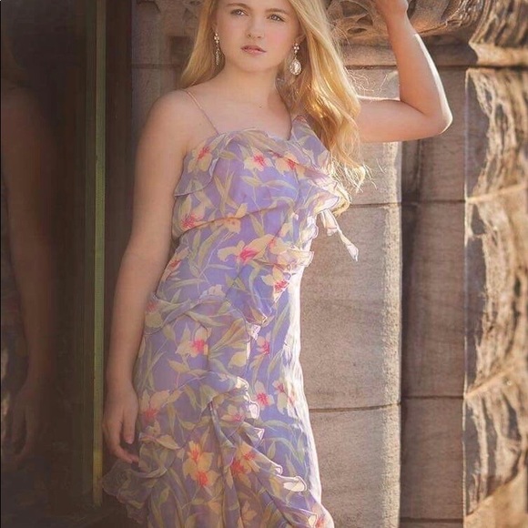Silk Bohemian Floral Dress for Bridesmaids - Prom - size S - Picture 1 of 16